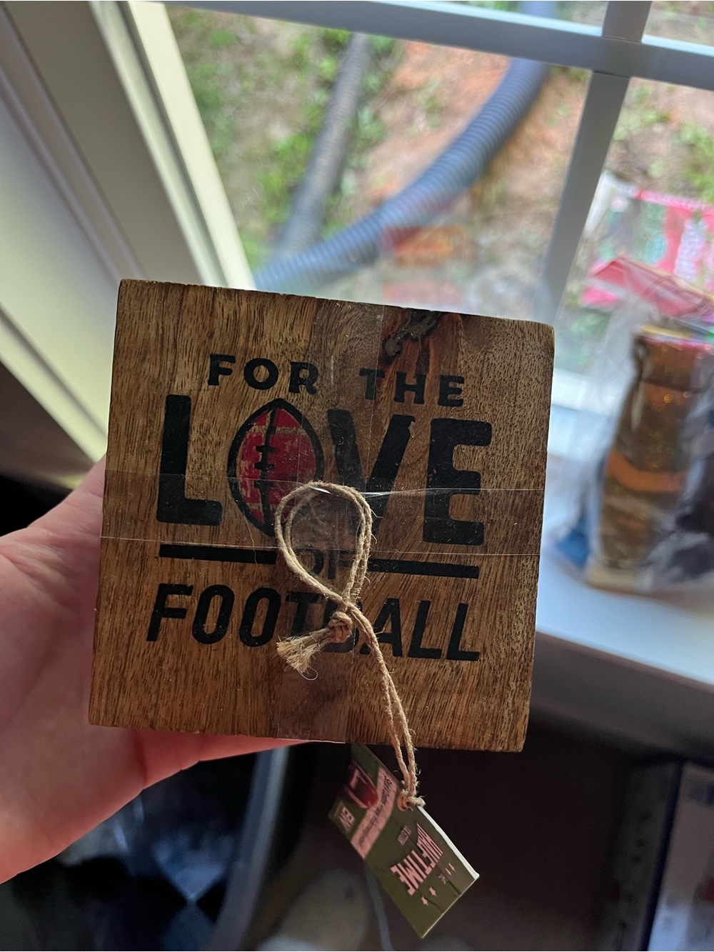 Rustic 'For the Love of Football' Wood Sign - Brown